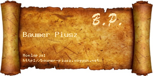 Baumer Piusz névjegykártya